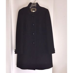 12P J Crew Black Coat, Wool